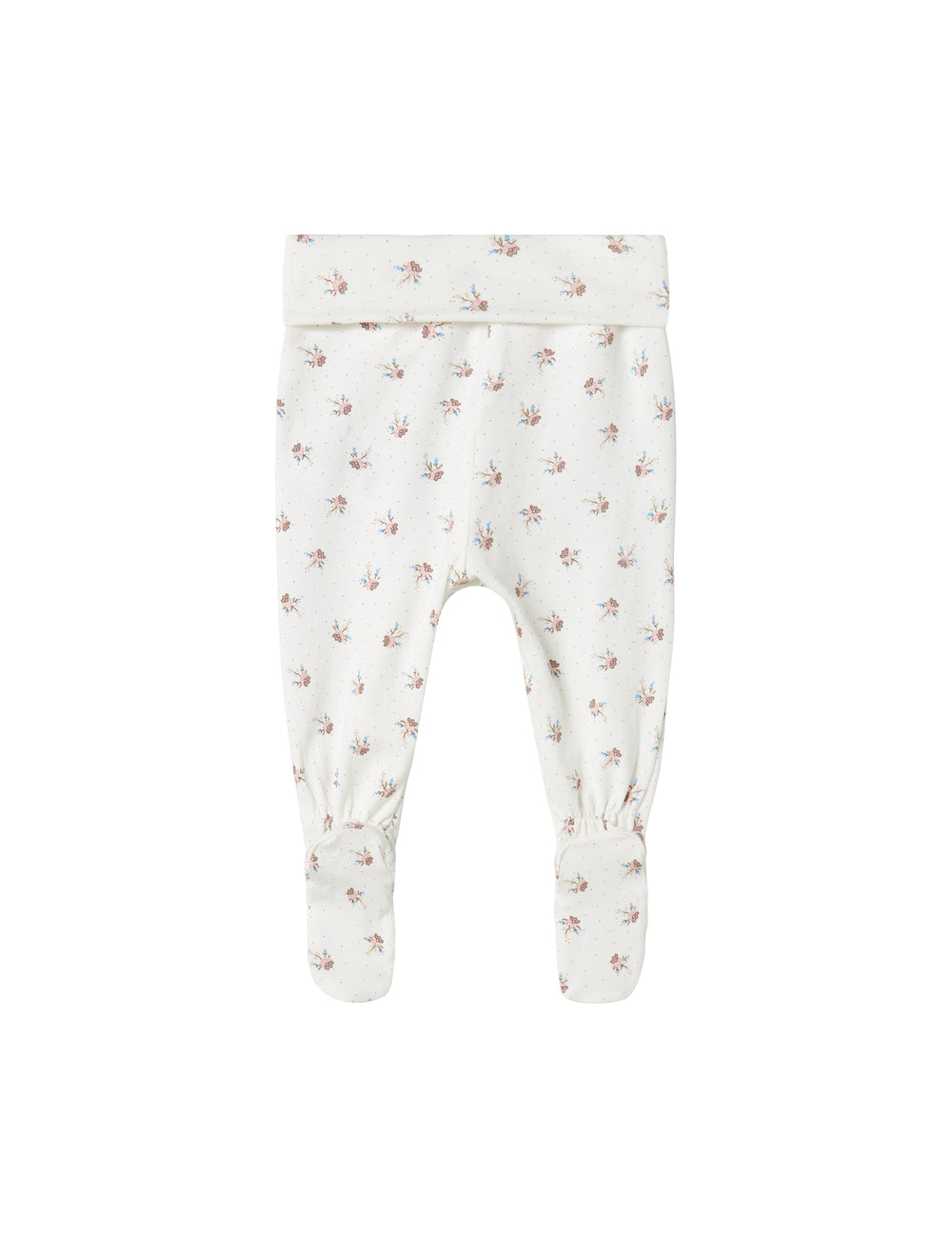 Soft baby pants with floral pattern and booties