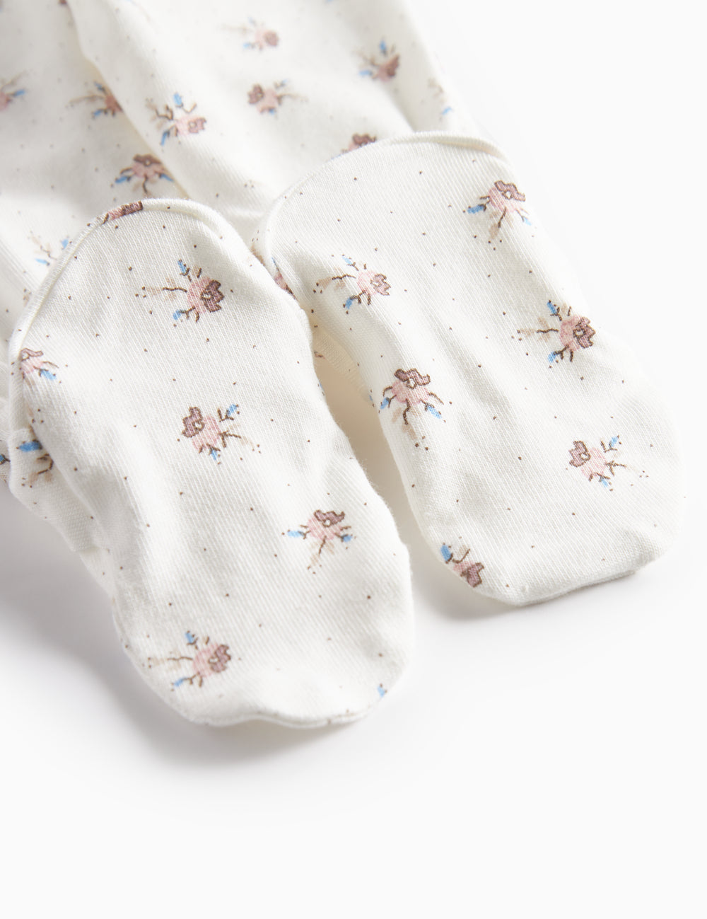 Soft baby pants with floral pattern and booties