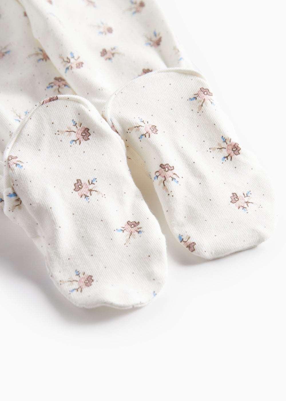 Bløde babybukser med blomstermønster og futter