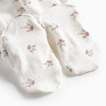 Bløde babybukser med blomstermønster og futter