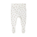 Bløde babybukser med blomstermønster og futter