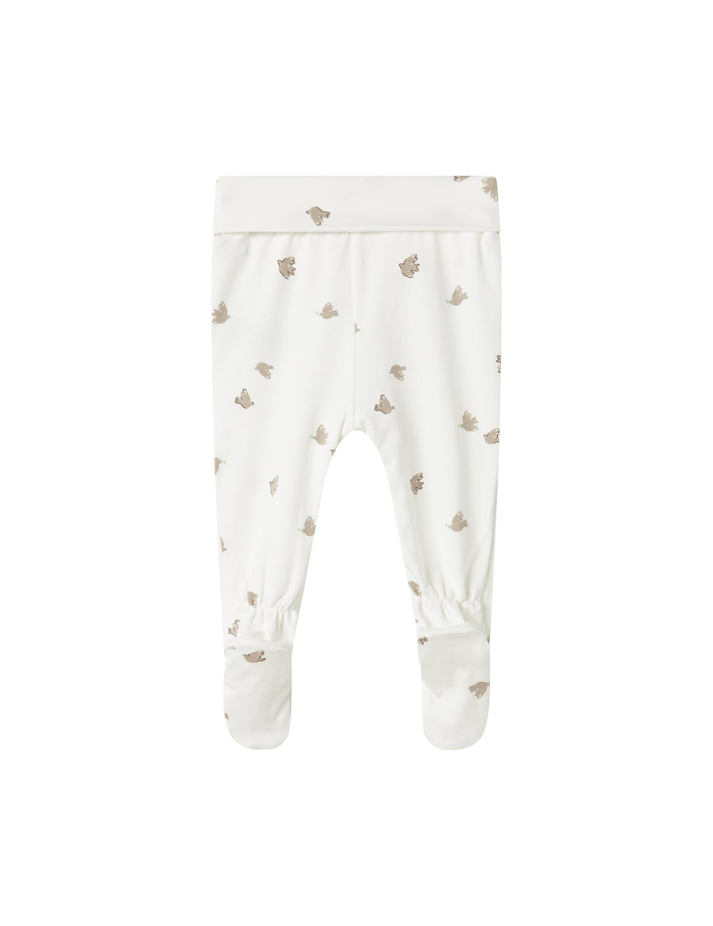 Bløde babybukser med fuglmønster