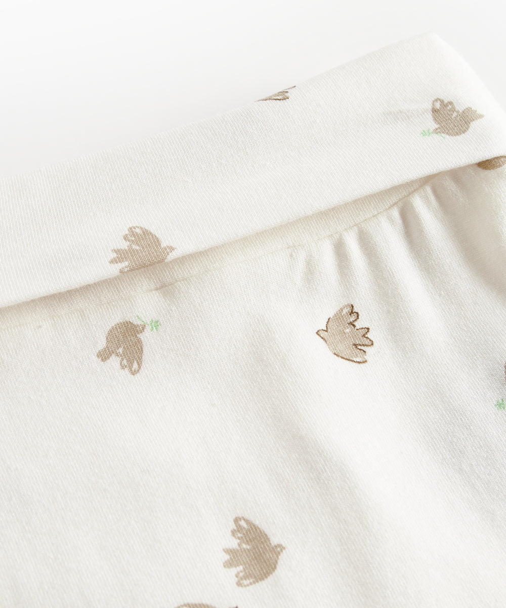 Bløde babybukser med fuglmønster