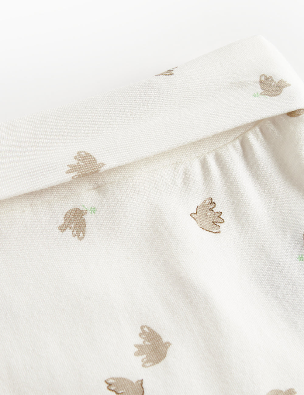 Soft baby pants with bird pattern