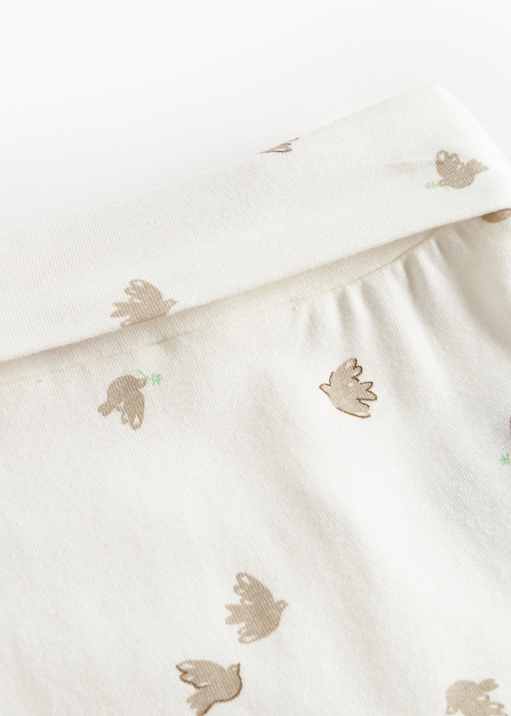 Bløde babybukser med fuglmønster