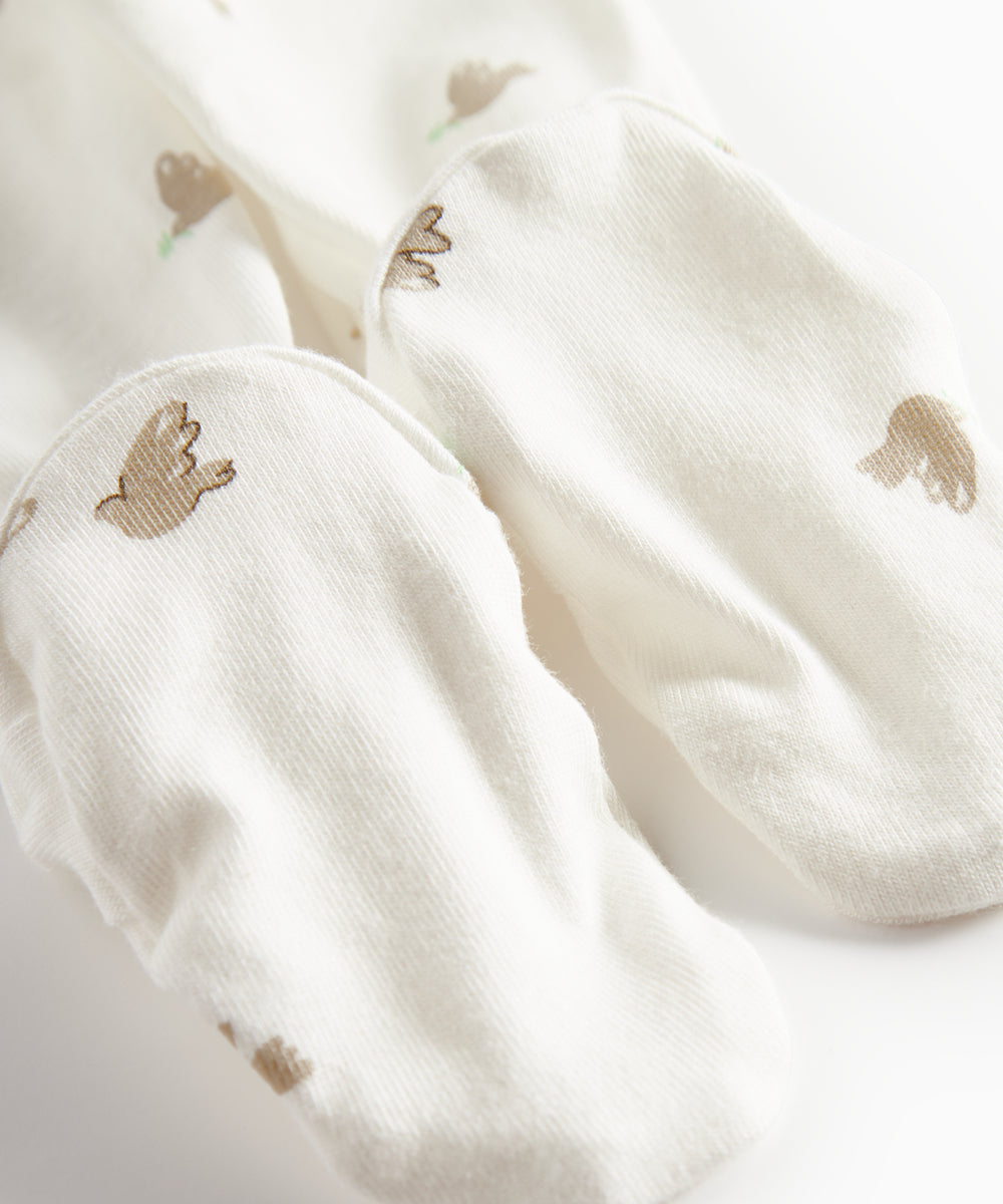 Bløde babybukser med fuglmønster og futter