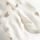 Bløde babybukser med fuglmønster og futter