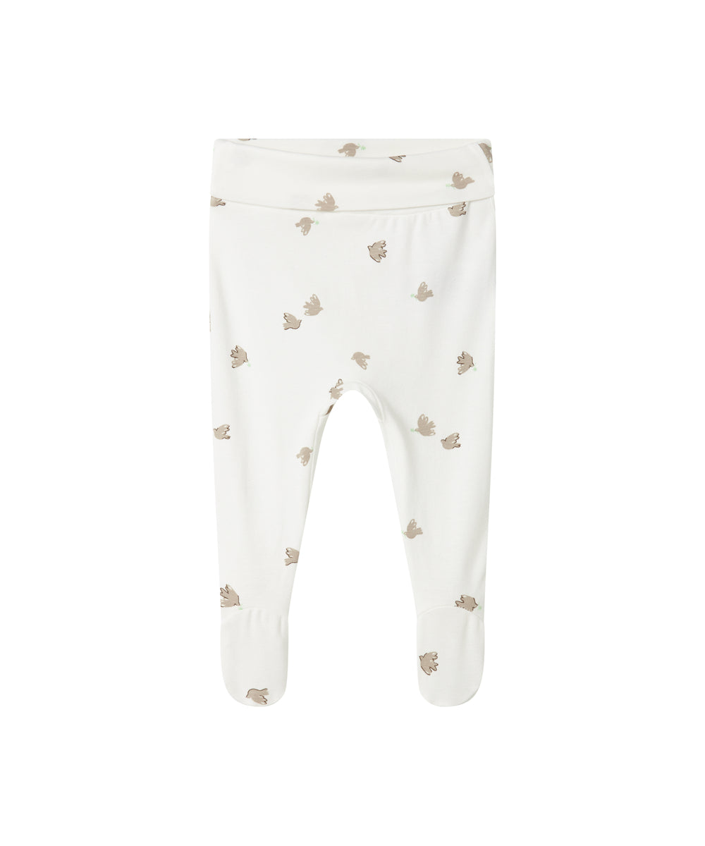 Bløde babybukser med fuglmønster