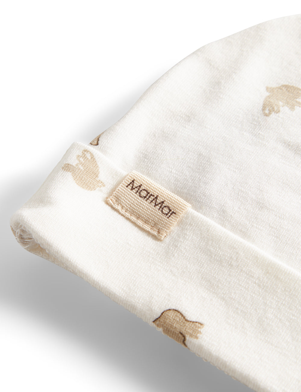 Detail image of baby hat with logo