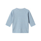 Blå- og hvidstribet cardigan til baby med knapper foran