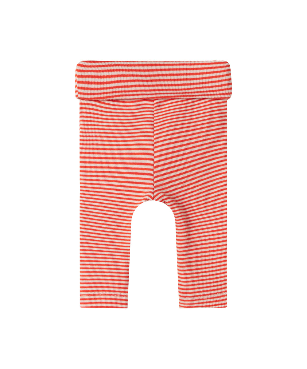 Rød og hvid stribede bukser til baby