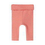 Rød og hvid stribede bukser til baby