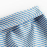 Blå og hvid stribede bukser til baby med fødder