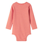 Rød og hvid stribet body med lange ærmer til baby