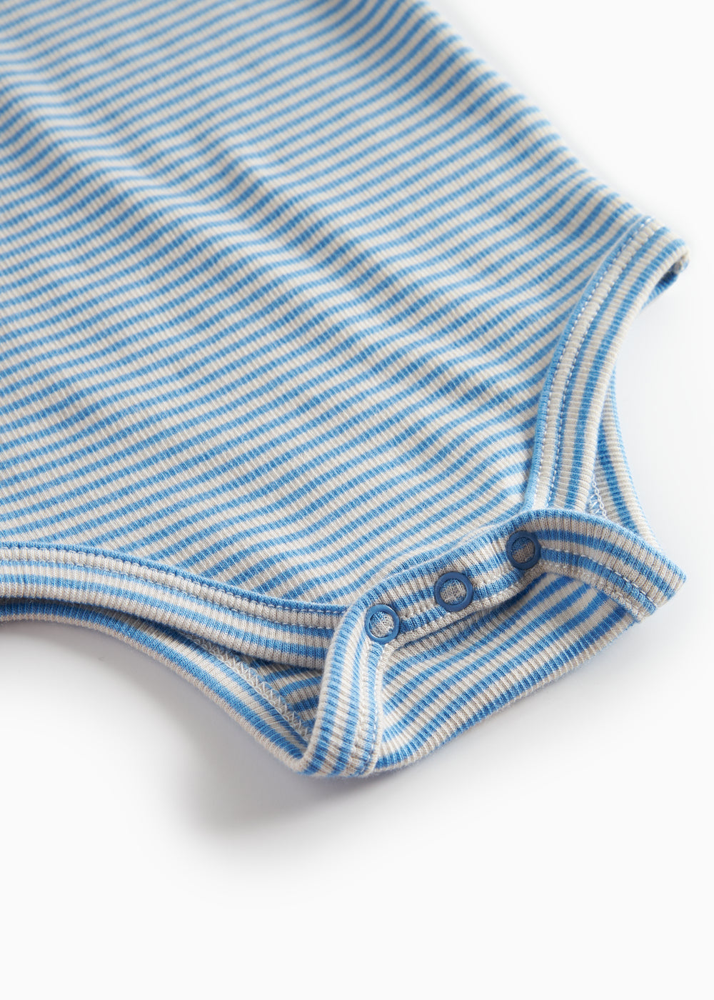 Blå og hvid stribet body til baby med lange ærmer