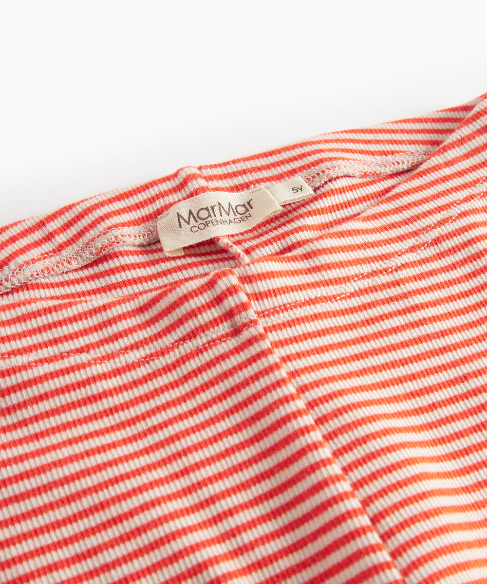 Rød- og hvidstribede leggings til børn