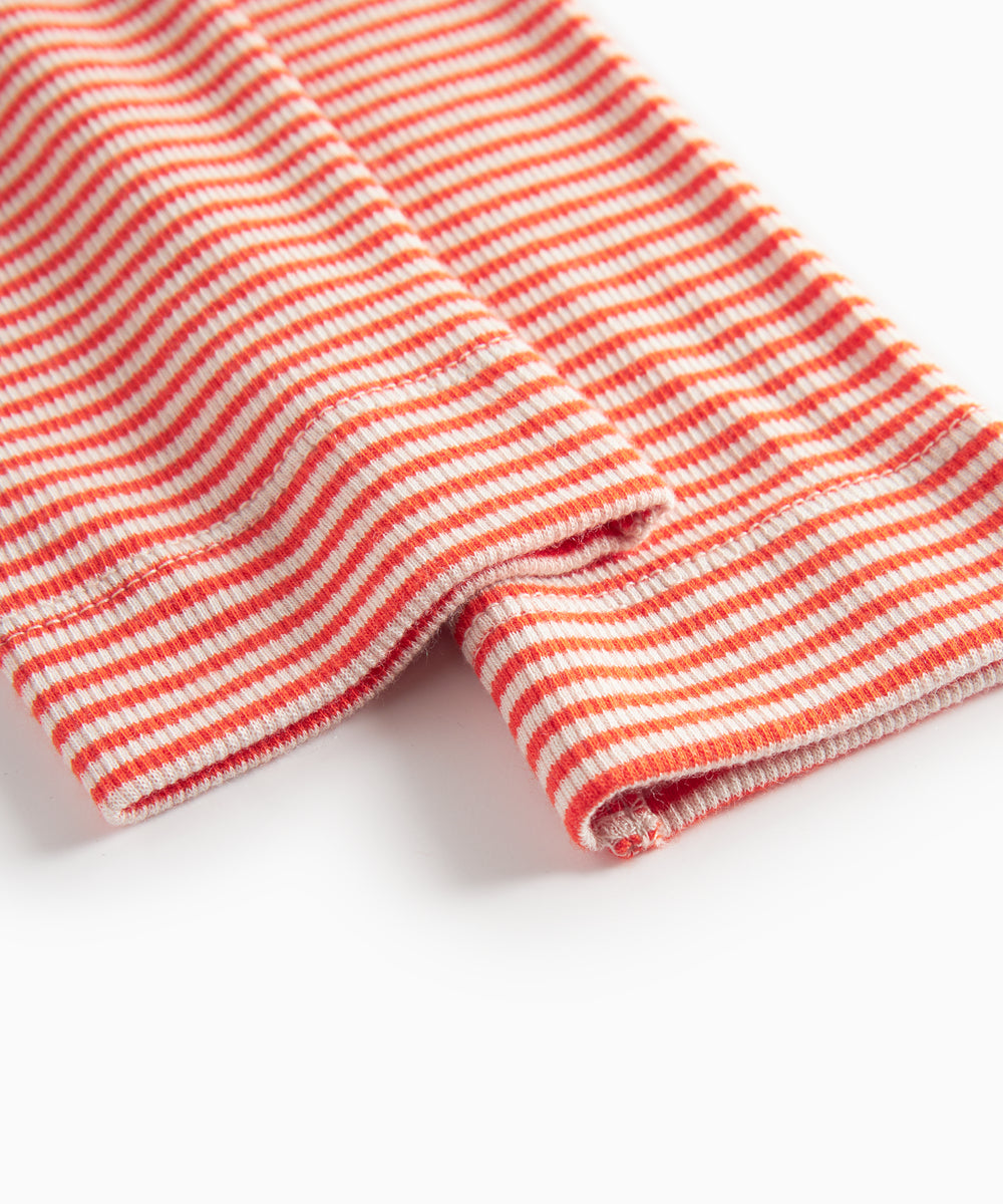 Rød- og hvidstribede leggings til børn