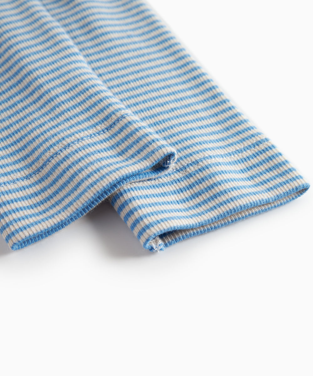 Blå- og hvidstribede leggings til børn