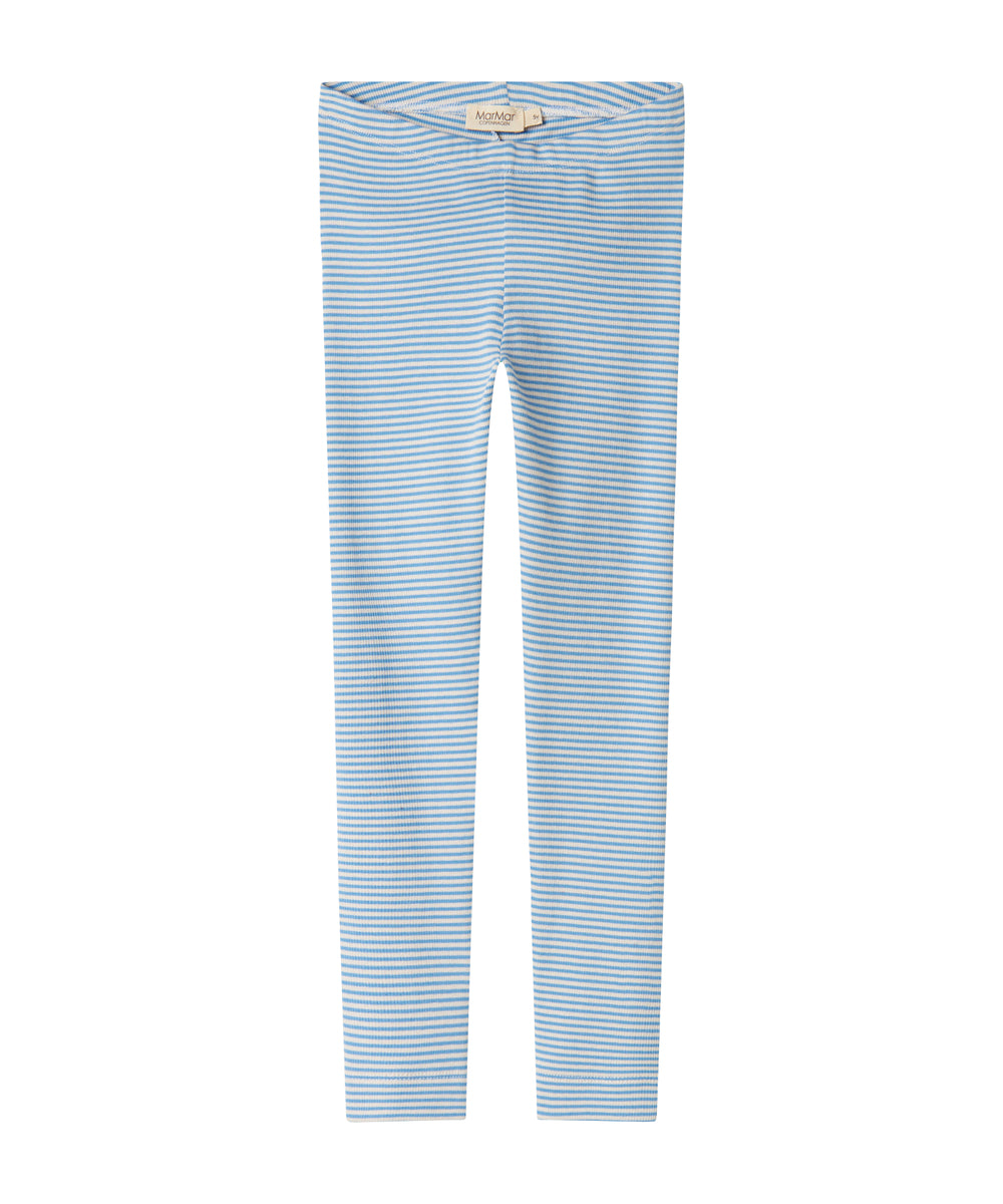 Blå- og hvidstribede leggings til børn