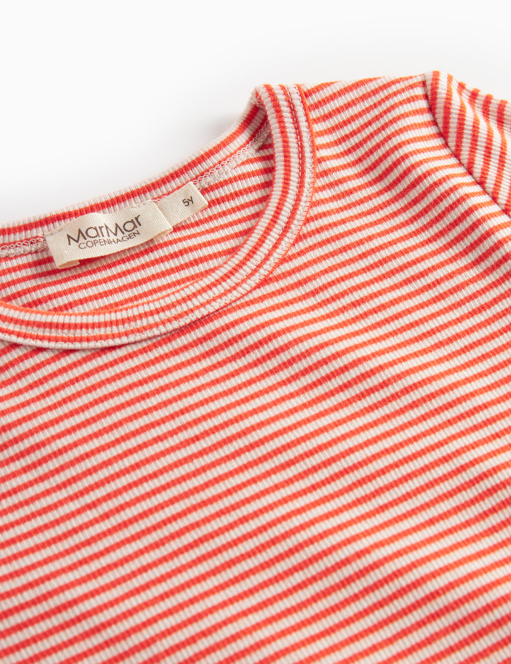Rød og hvid stribet bluse med lange ærmer til børn