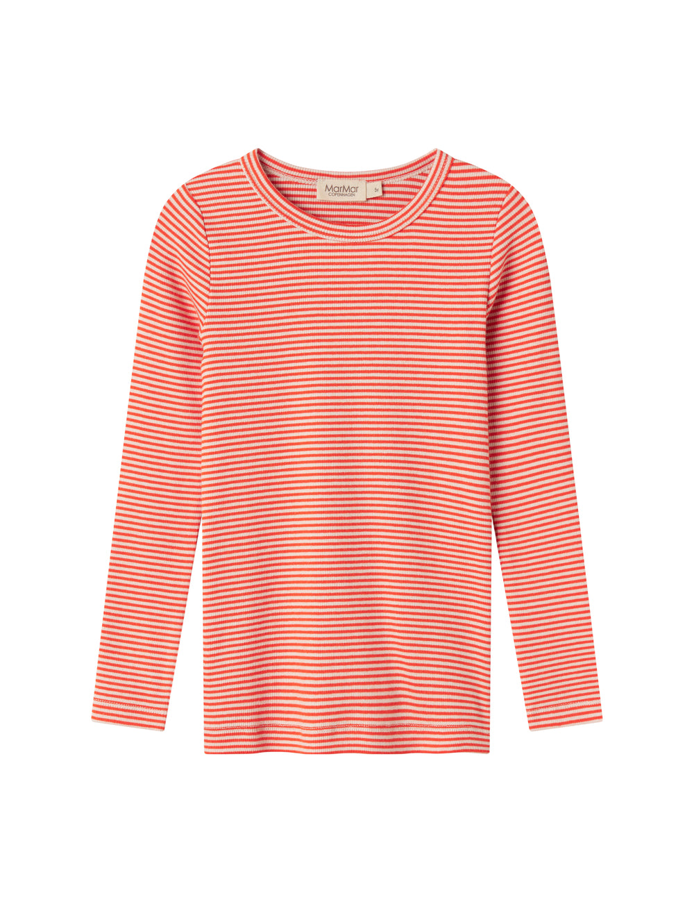 Rød og hvid stribet bluse med lange ærmer til børn
