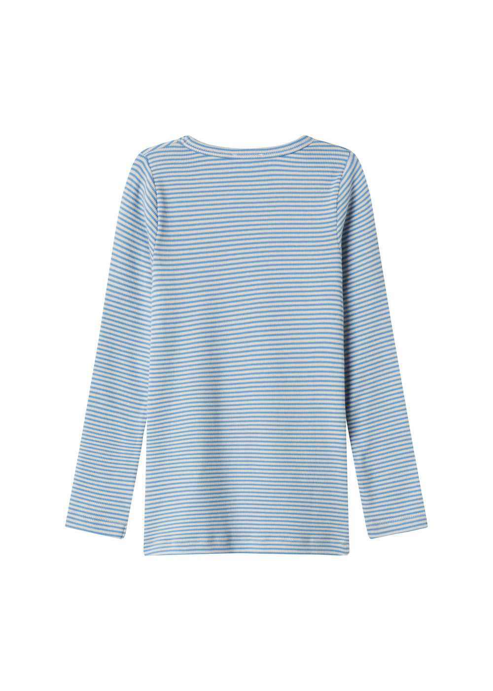 Blå og hvid stribet langærmet bluse til børn