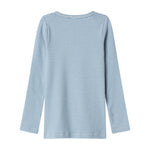 Blå og hvid stribet langærmet bluse til børn