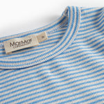 Blå og hvid stribet langærmet bluse til børn