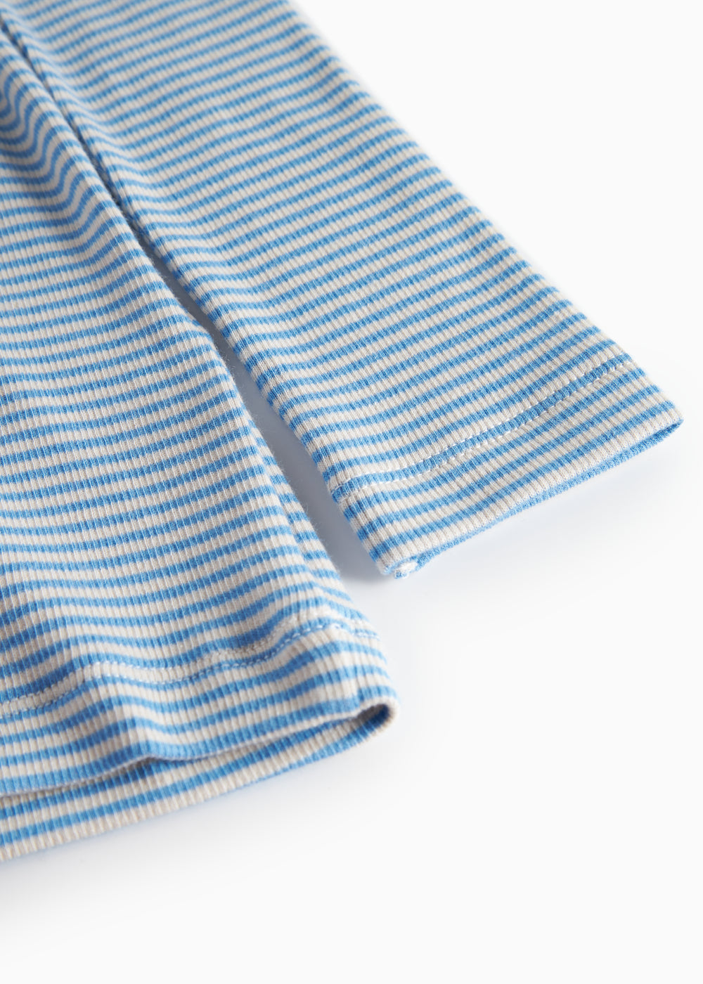 Blå og hvid stribet langærmet bluse til børn