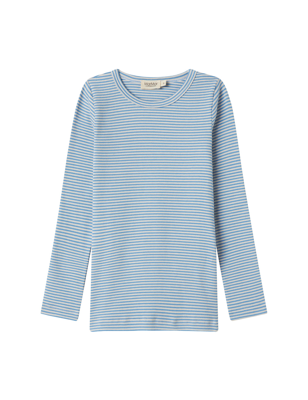 Blå og hvid stribet langærmet bluse til børn