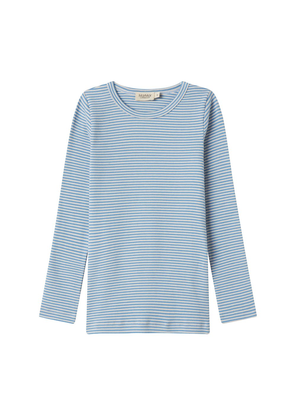 Blå og hvid stribet langærmet bluse til børn