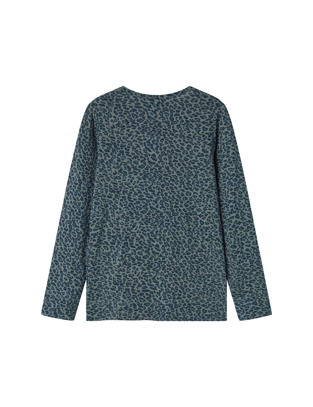 Grøn leopardmønstret t-shirt med lange ærmer til børn