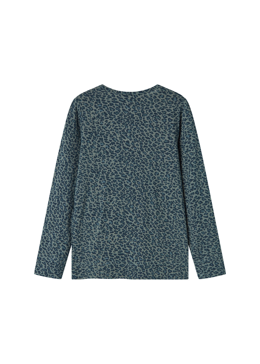 Grøn leopardmønstret t-shirt med lange ærmer til børn