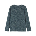 Grøn leopardmønstret t-shirt med lange ærmer til børn