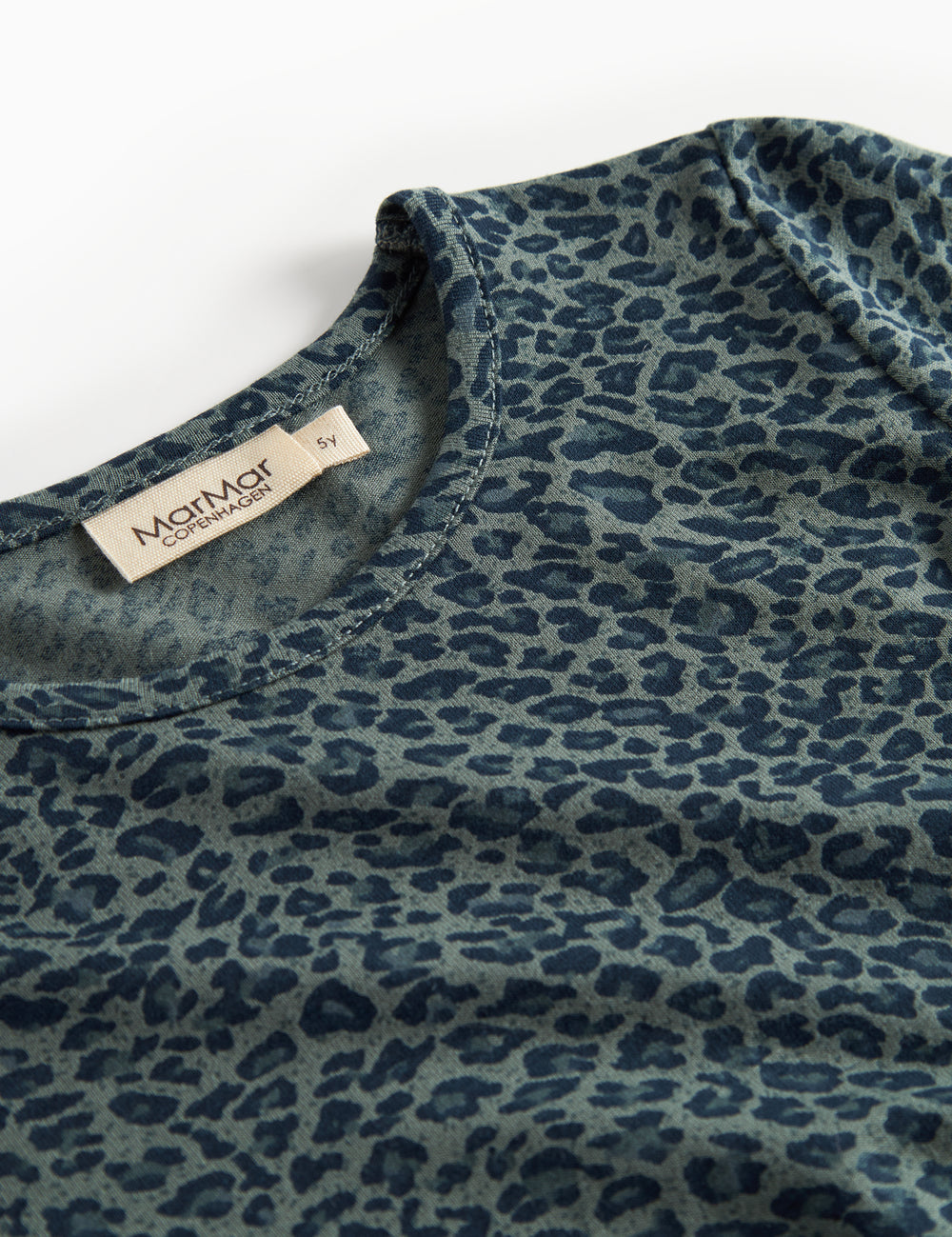 Grøn leopardmønstret t-shirt med lange ærmer til børn