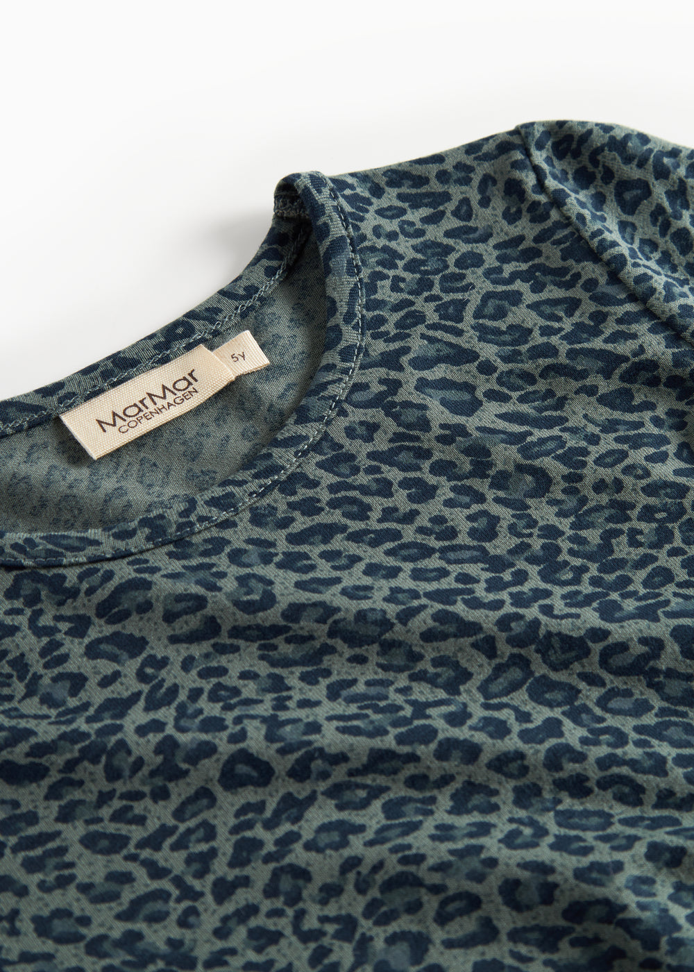 Grøn leopardmønstret t-shirt med lange ærmer til børn