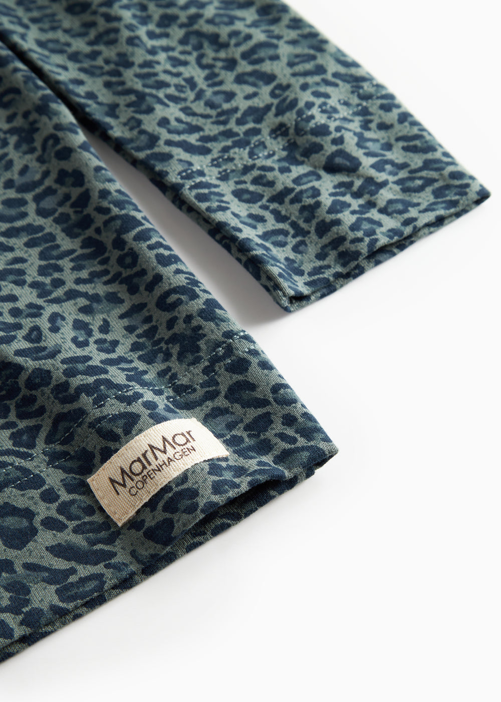 Grøn leopardmønstret t-shirt med lange ærmer til børn