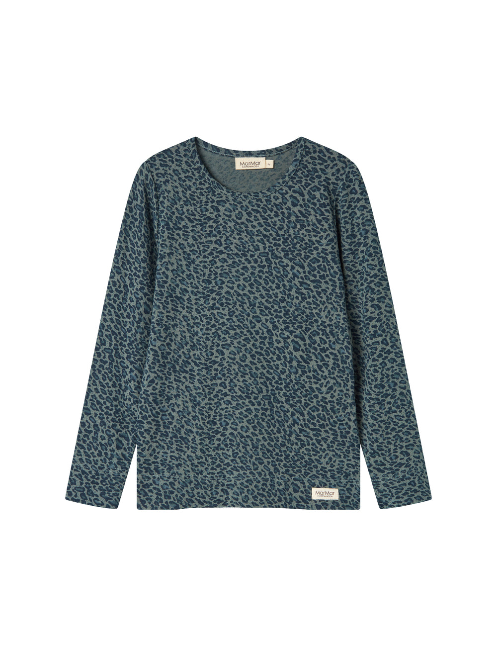 Grøn leopardmønstret t-shirt med lange ærmer til børn