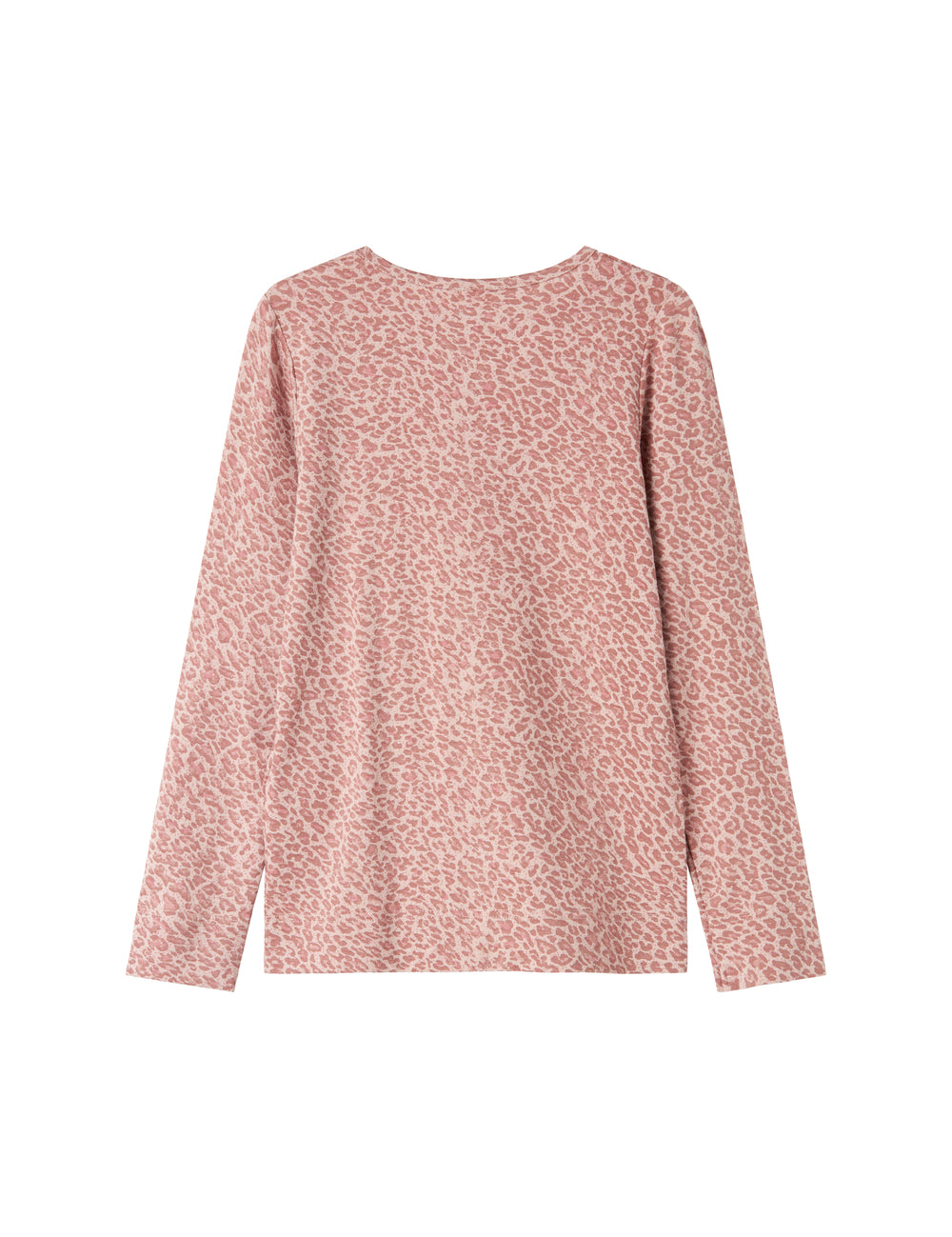 Lyserød leopardmønstret t-shirt med lange ærmer til børn