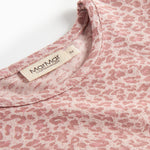 Lyserød leopardmønstret t-shirt med lange ærmer til børn