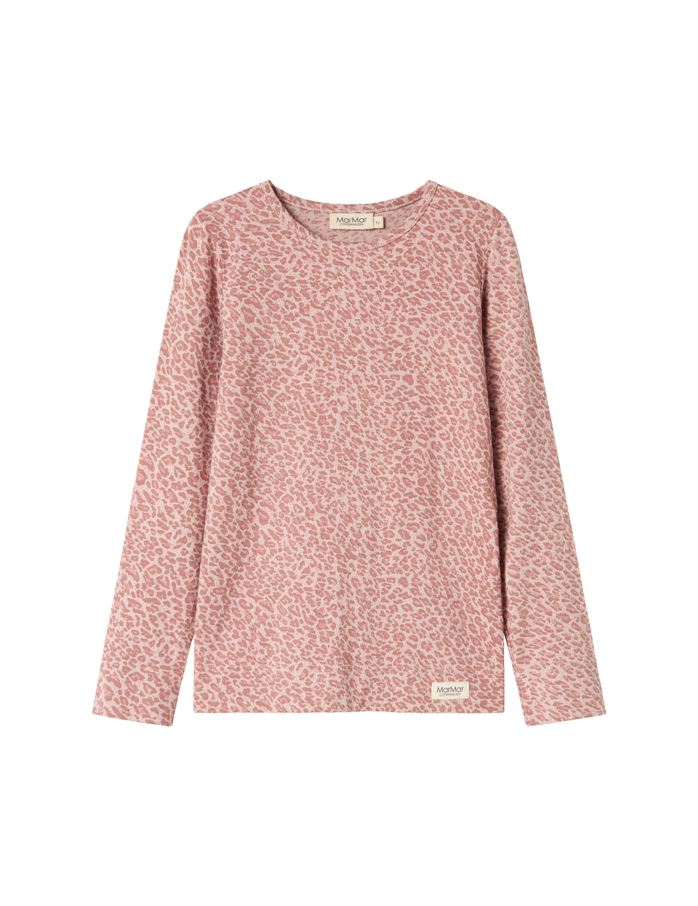 Lyserød leopardmønstret t-shirt med lange ærmer til børn