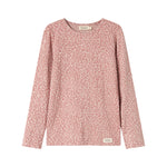 Lyserød leopardmønstret t-shirt med lange ærmer til børn