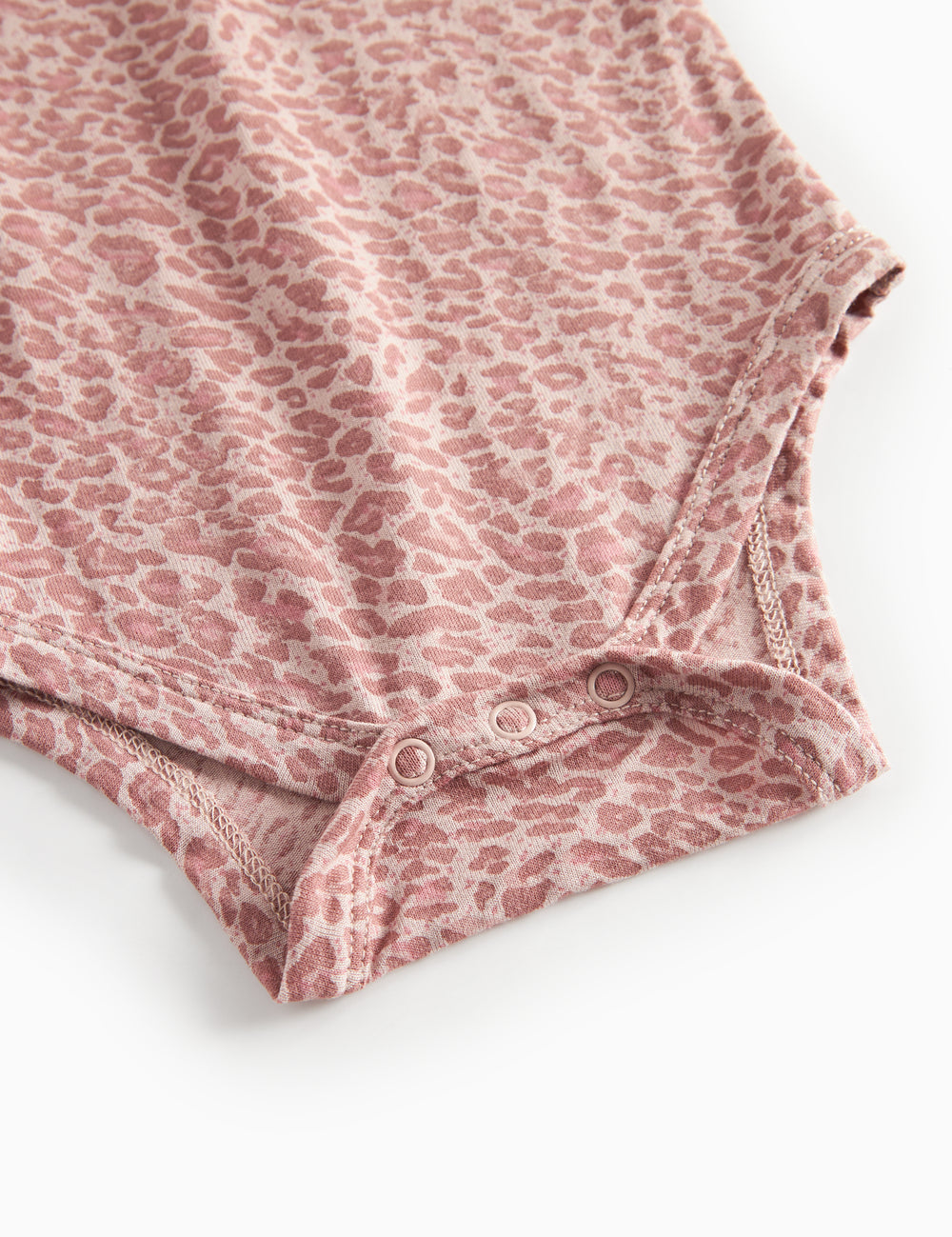 Pink leopard print baby bodysuit with long sleeves