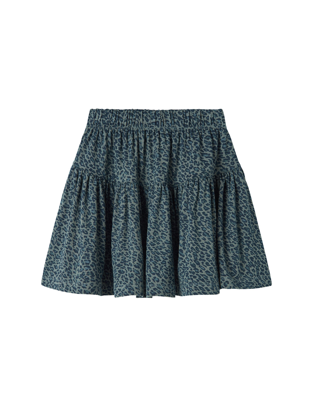 Mørkegrøn leopardmønstret nederdel til børn