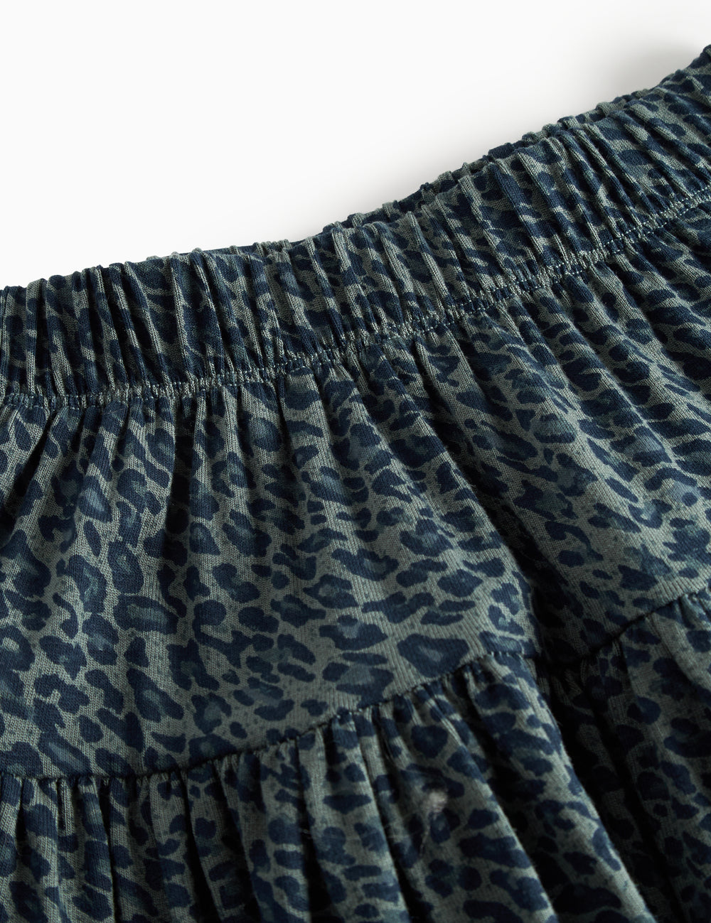 Mørkegrøn leopardmønstret nederdel til børn