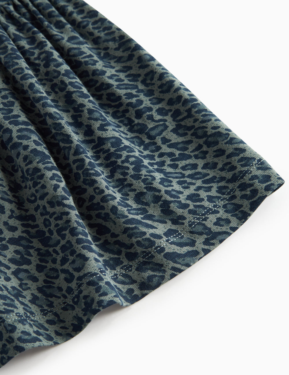 Mørkegrøn leopardmønstret nederdel til børn