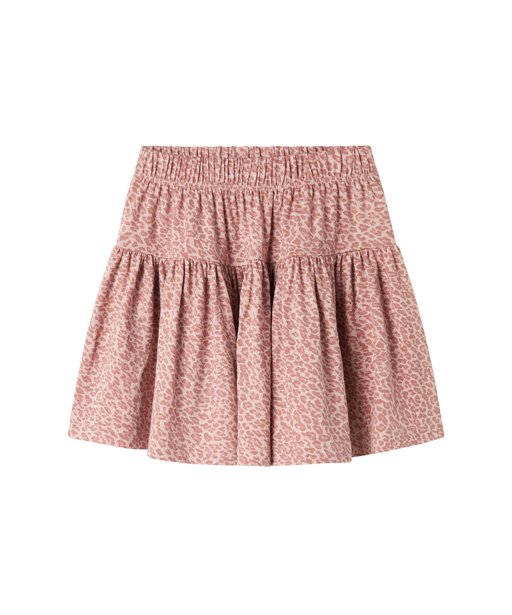 Lyserød leopardmønstret nederdel til børn