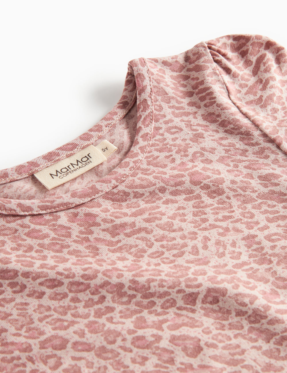 Lyserød leopardmønstret kjole med lange ærmer til børn