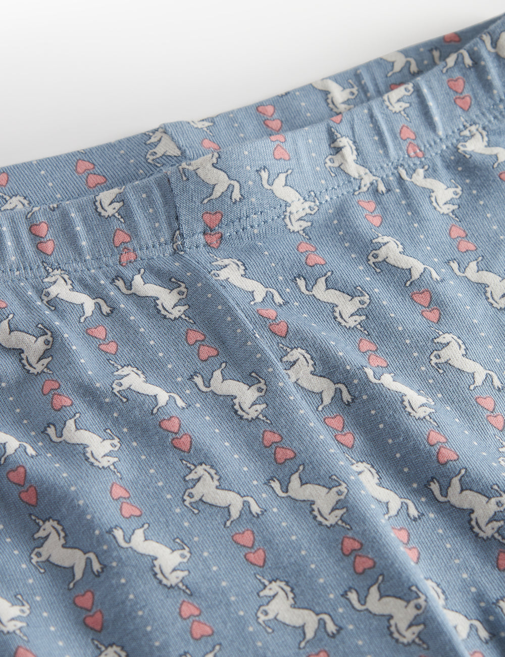 Blå leggings til børn med enhjørningemønster