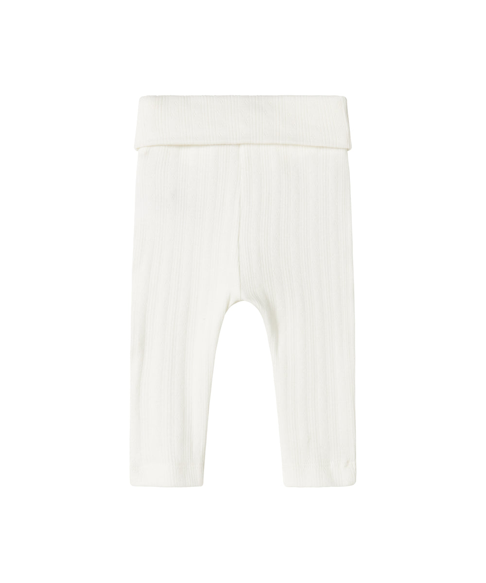 Hvide pointelle bukser til baby